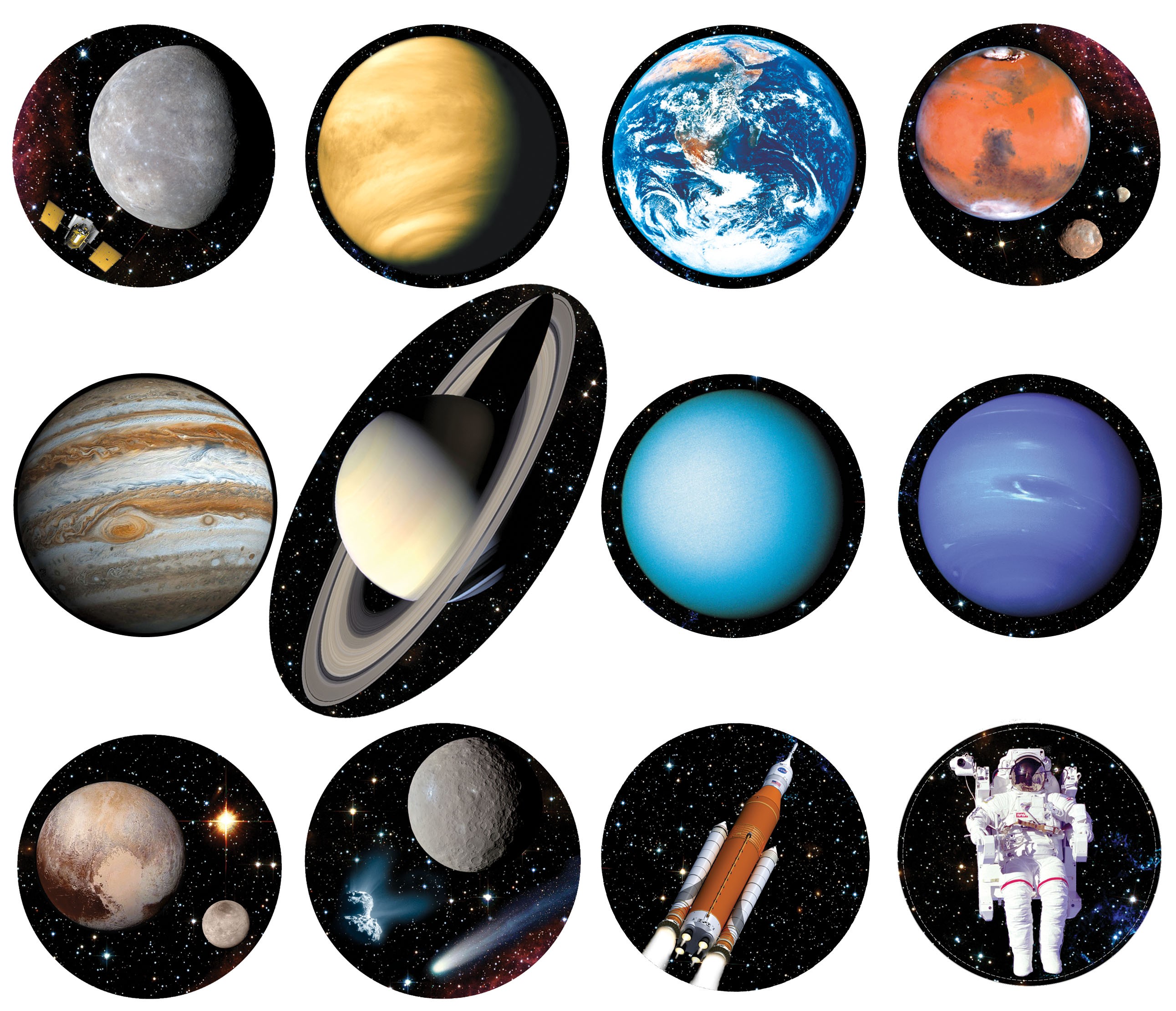 Astrovisuals Planets Fridge Magnets set of 12