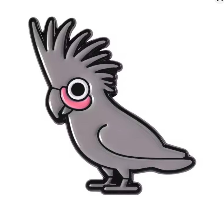 Black Palm Cockatoo Enamel Pin