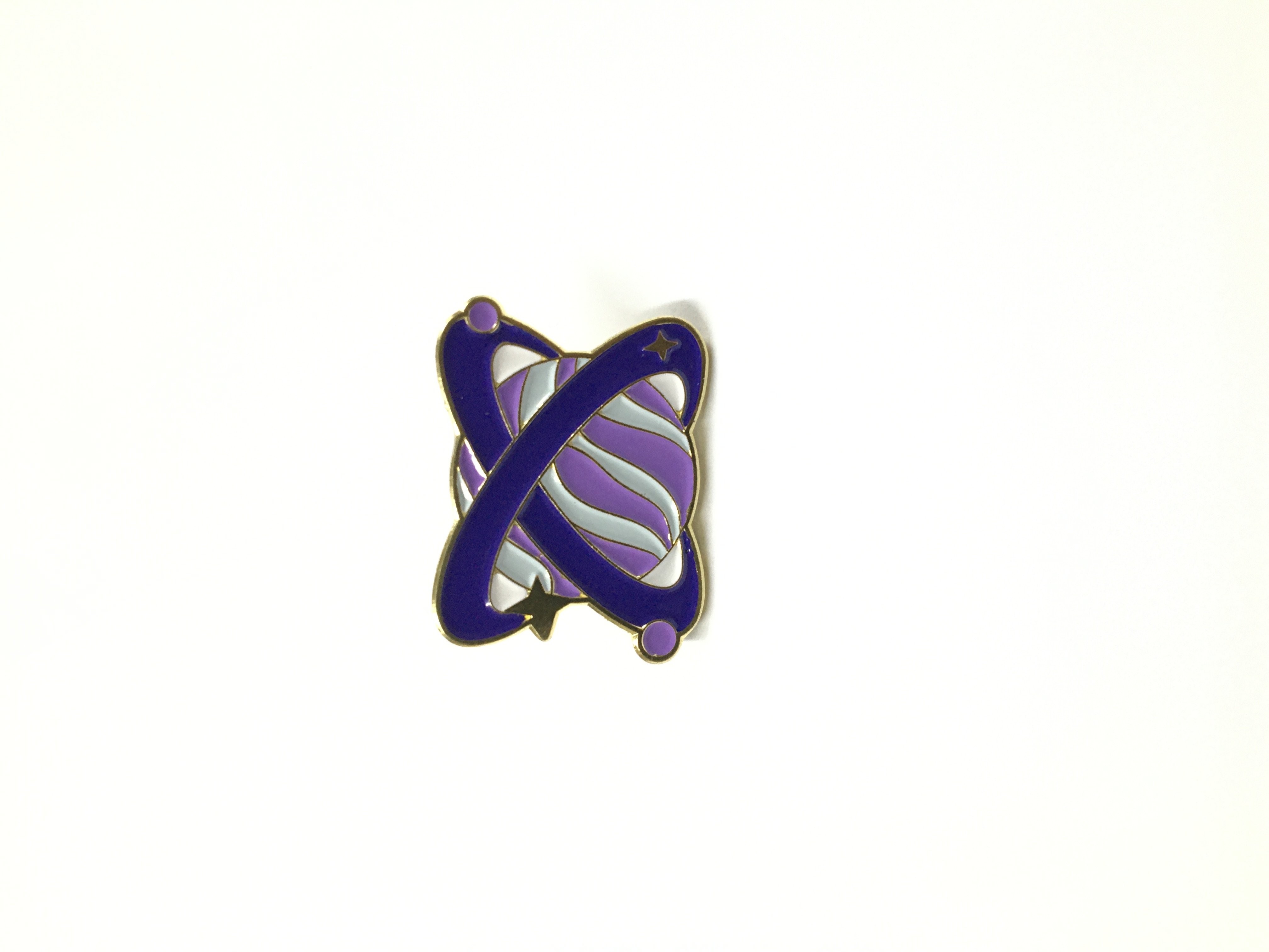  Purple Ringed Planet Enamel Pin Style 1