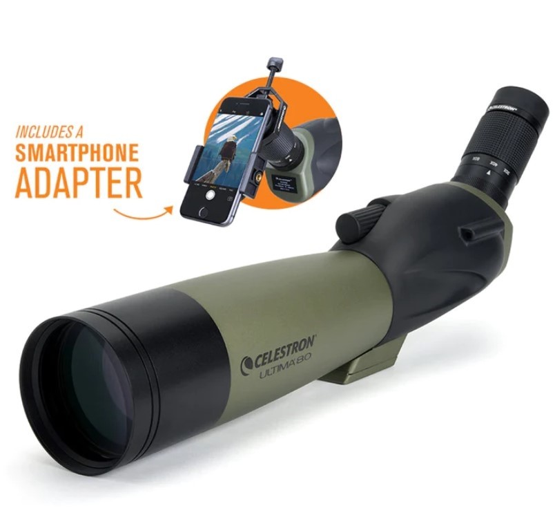 Celestron Ultima 80 - 45 Degree Spotting Scope with Smartphone Adapter