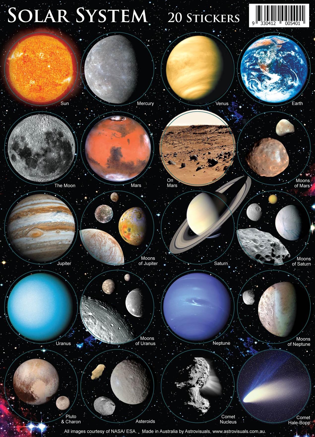 Astrovisuals Solar System Set of 20 Stickers