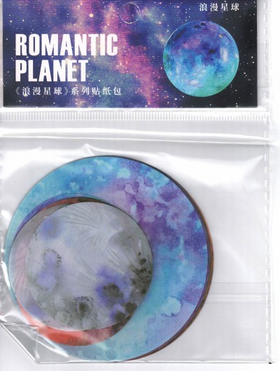 Romantic Planet Die Cut Stickers 20 Pieces A