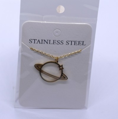 Planet Stainless Steel Necklace Gold Tone