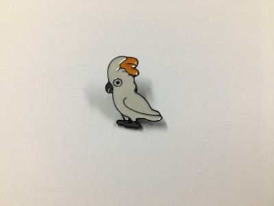 Salmon-Crested Cockatoo Enamel Pin