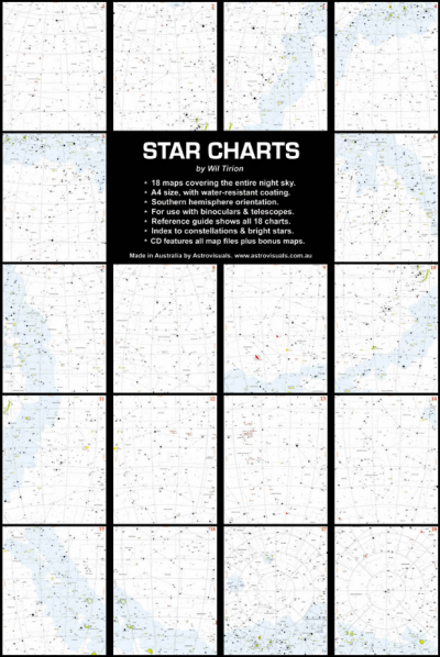 Astrovisuals Star Charts by Wil Tirion - 18 Maps