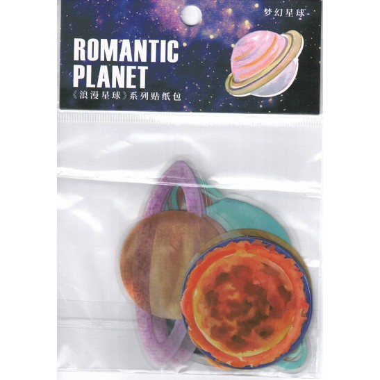 Romantic Planet Die Cut Stickers 20 Pieces E
