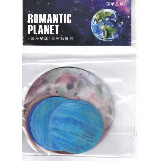 Romantic Planet Die Cut Stickers 20 Pieces C