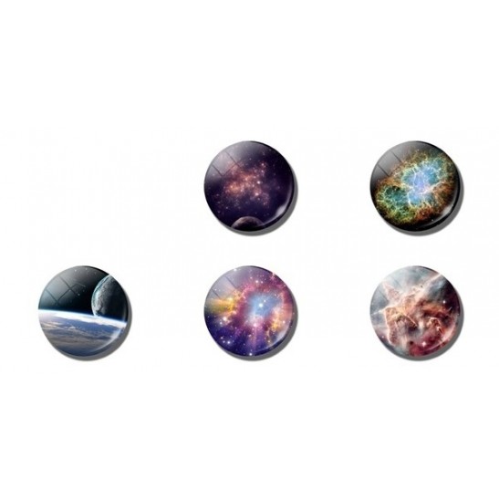 Outer Space Round Stickers 5 pieces