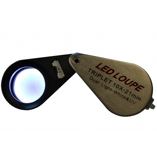 saxon 10x Jeweller Magnifier with LED and UV Light (21mm)