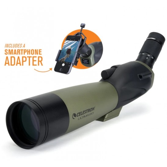 Celestron Ultima 80 - 45 Degree Spotting Scope with Smartphone Adapter