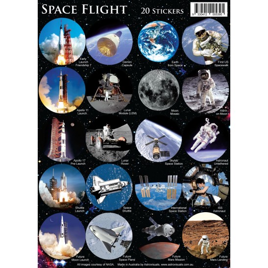 Astrovisuals Space Flight Set of 20 Stickers