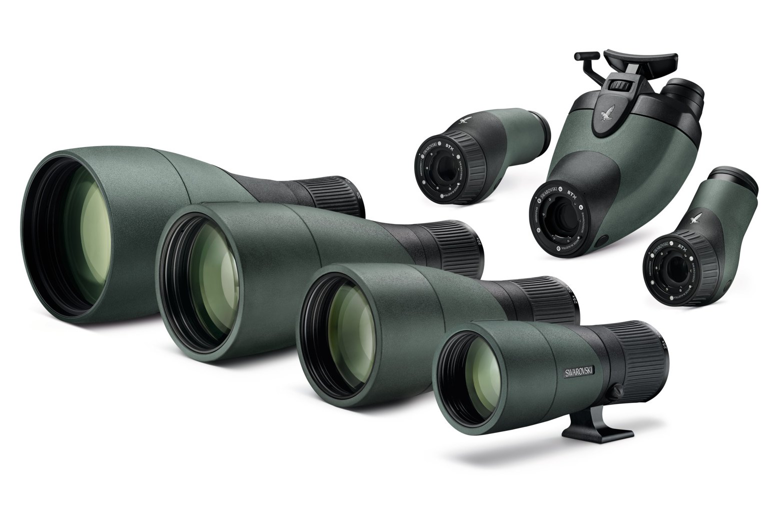 Swarovski ATX, STX and BTX eyepiece modules with 65, 85, 95 and 115 mm objective modules